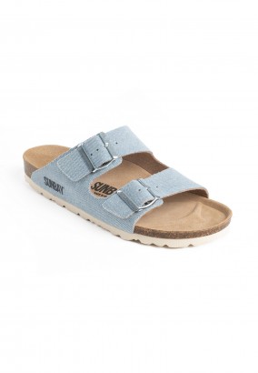 Sandales Trefle 2 Brides Denim bleu ciel