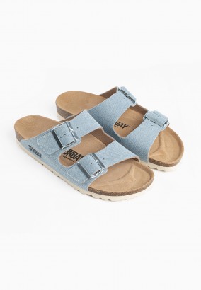 Sandales Trefle 2 Brides Denim bleu ciel