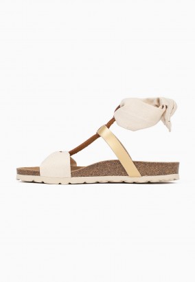 Sandales Joelle Multibrides Beige et Or