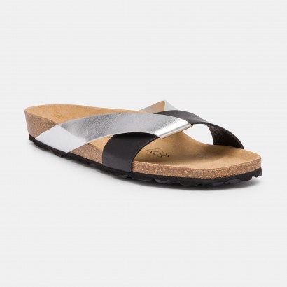 Sandales Rita Multibrides Noir et Argent