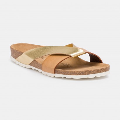 Sandales Rita Multibrides Camel et Or